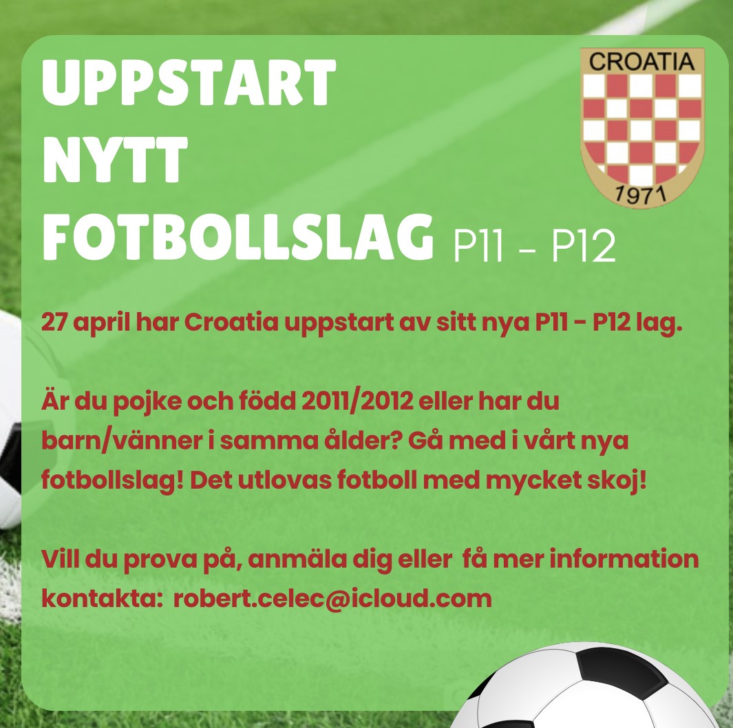 You are currently viewing UPPSTART FOTBOLLSLAG CROATIA P11-P12